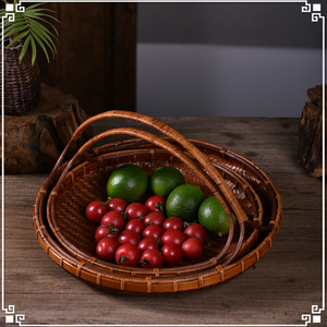 Handmade <b>Bamboo</b> Woven <b>Basket</b> Rectangle Kitchen Storage Fruit <b>Basket</b> For Neatening And Gifting - Product Image 5