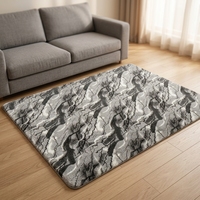 Luxuriöser Bedruckter Kunstfell-Teppich Weicher Kaninchenfell-Plüsch Flauschiger Teppich Zebra-Muster Flächenteppich für Schlafzimmer Wohnzimmer Heim-Deko Matte