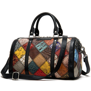 Venta al por mayor de gran capacidad mujeres empalme bandolera de cuero bolsa de viaje al aire libre hombro bolsos bolsas - Product Image 2