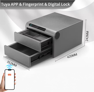 CEQSAFE Coffre-fort numérique intelligent à tiroir coulissant double couche avec empreinte digitale, Wi-Fi et Bluetooth pour bijoux et argent - Product Image 3