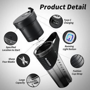 المصنع الأصلي IPX7 مقاوم للماء عالي الجودة رخيص USB كهربائي لاسلكي قابل لإعادة الشحن صغير زجاجات خلاط محمولة - Product Image 4