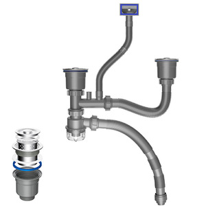 304 Stainless Steel Kitchen Drain Pipe Set Lifting Type Odor Proof <b>Clog</b> Proof Sink Drainage System - Product Image 2