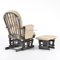 Fauteuil à bascule ergonomique moderne en bois massif écologique pour maternité et allaitement, avec repose-pieds, pour salon et chambre d'enfant