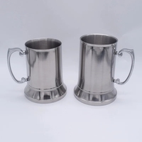450ml 550ml Double Paroi En Acier Inoxydable Argent Laser ou Sérigraphie Conteneur De Bière Chope Grandes Tasses À Bière