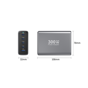 Estación de carga de escritorio GaN de 300W, 4xUSB C y 1xUSB a Port Pro Charger Hub Para cargar varios portátiles, IPad, <span class=keywords><strong>iPhone</strong></span> - Product Image 4