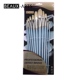 Pinceau d'artiste en poils synthétiques de porc, manche long, pour <span class=keywords><strong>peinture</strong></span> à l'huile, acrylique, <span class=keywords><strong>gouache</strong></span> - Product Image 4
