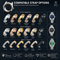 Boîtier de montre de luxe personnalisé de haute qualité en acier inoxydable 316L avec mouvement NH35 NH36, verre saphir, étanche 30m, 36mm/39mm
