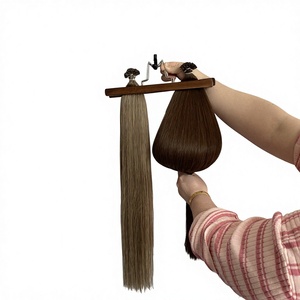 ดราก้อนบิวตี้ ขายส่ง ต่อผมแบบปลายแบน เคราติน ผมแท้เปรู สีดำธรรมชาติ สีน้ำตาล สีบลอนด์ 613 - Product Image 1