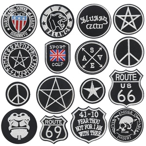 Parches Personalizados <span class=keywords><strong>de</strong></span> Poliéster con Adhesivo Termofusible, Bordados con Letras, Diseño <span class=keywords><strong>de</strong></span> Patito Blanco y Negro, Luna, <span class=keywords><strong>Libro</strong></span> <span class=keywords><strong>de</strong></span> Tarot, para Sombreros y Chaquetas - Product Image 1