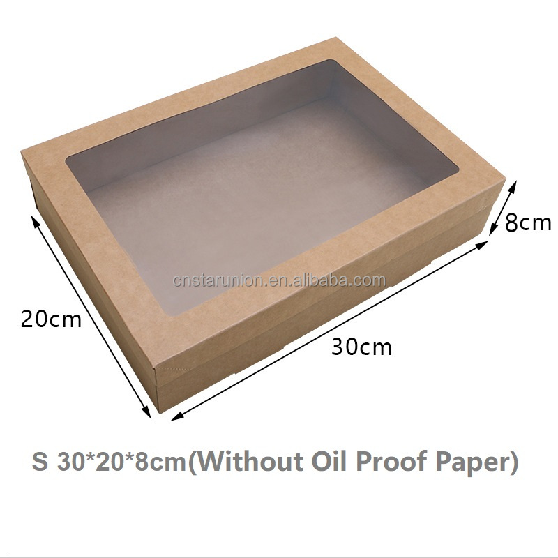 Marrón S 30*20*8cm (sin papel a prueba de aceite)