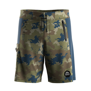Pantaloncini da Vela Tattici da Uomo Woodland Camo con Elastico in Vita, Coulisse e Tasca Laterale con Cerniera e Bottone a Contrasto - Product Image 2