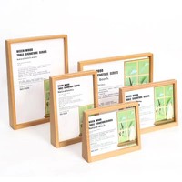 Porte-cartes de table vertical en bois fait main, durable, style rectangle, pour supports de menu de bureau