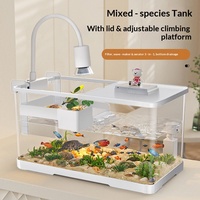 Aquarium Mixte Poissons et Tortues 2024 Nouveau Style Transparent Anti-buée en Plastique pour Salon et Bureau Petite Taille