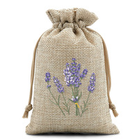 Kantong Serut Penyimpanan Lavender Kedatangan Baru Kantong Kain Kanvas Linen untuk Pembungkus Kado dan Kemasan Produk Perhiasan Mewah