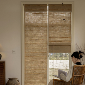 Tende in Stile Giapponese-Cinese in Canna Naturale e Lino - Tende a Rullo Sollevabili per Sala da Tè, Studio e Finestre Piccole - Product Image 4