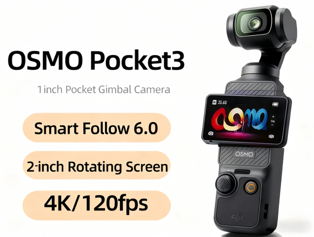 Osmo Pocket3 1-Inch Pocket Gimbal Camera for Travel & Handheld Vlogging
