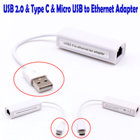 Adaptador de tarjeta de red Ethernet con cable Micro USB externo RTL8152B USB a Ethernet Lan RJ45 a USB para Win XP/7/8/10 MacBook