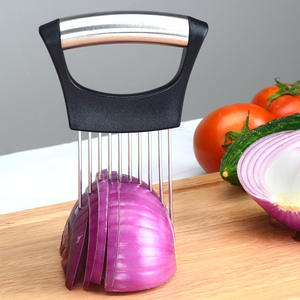 Hachoir de cuisine moderne en acier inoxydable Nouvelle aiguille d'oignon Style PP Poignée pour hacher les légumes Fruits Outil essentiel <span class=keywords><strong>du</strong></span> <span class=keywords><strong>cuisinier</strong></span> - Product Image 4
