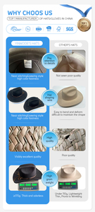 Chapeau de paille Sombrero mexicain en herbe marine <span class=keywords><strong>pour</strong></span> femmes et hommes, style plage hawaïenne, Pava, Bad Bunny, Porto Rico, été, vente en gros - Product Image 5