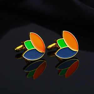 Hesank factory Fashion gemelli da uomo camicie da abito di alta qualità placcatura in oro metallo ottone smalto morbido logo gemelli personalizzati - Product Image 6