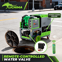 Machine de nettoyage de canalisations à haute pression avec moteur GX690 de 22 CV, débit minimum de 30 L/min, équipement de nettoyage de tuyaux d'évacuation