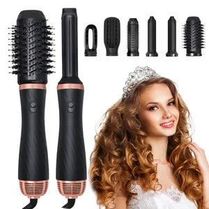 1000w hair straightening comb ceramic hot air styling brush pink 5 in 1 hair hot air brush