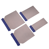 Lot de 4 racloirs métalliques 43/71/87/105*110mm – Lames à mastic et racloirs manuels pour raclage, remplissage et mélange
