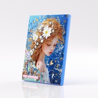 Kits de peinture diamantée élégants 50x40cm Portrait de dame, modernes, peints à la main, cadre 3D inclus, toile décorative murale, marque Star, modèle ACPQ