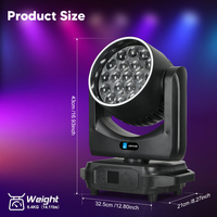 Big Dipper 19x15w RGBW LED 4in1 Bar Disco Stage Lights Bee Eye Zoom Focus Moving Head Wash Light LM1915R