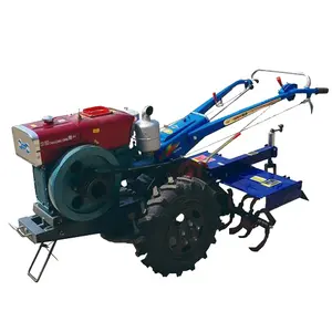 Cultivators walking mini tractor with 18 hp diesel engine two wheel mini garden farm tractors with tiller
