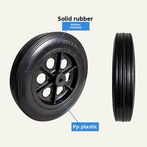 Rueda de Goma Sólida de Alta Resistencia Hanak de 10 Pulgadas (10x1.75) para Carrito de Herramientas, Carretilla Manual, Estante, Sin Necesidad de Inflar - Product Image 1