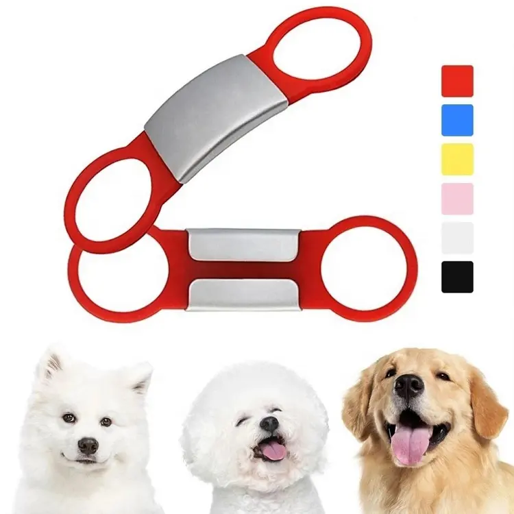 Nuove etichette colorate per cani e gatti in silicone per animali domestici di forma multi-stile etichette identificative in silicone per animali domestici in PVC con LOGO