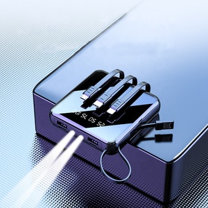 Eingebaute Kabel 10000mAh Li-Polymer-Akku 10W Schnellladung Tragbare Universal-Powerbank mit LED-Licht Typ-C Android - Product Image 5