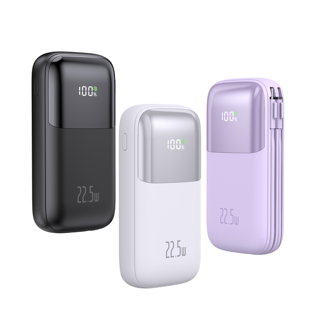 Besiter Portable 10000mah Fast Charging Power Bank High Capacity with LED Display and Data Cables for Outdoor Use