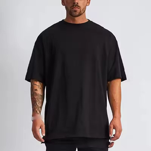 เสื้อยืดผู้ชายสไตล์หรูหรา ผ้าฝ้าย 100% สีดำ พิมพ์ลายได้ ทรงโอเวอร์ไซส์  เสื้อยืดเรียบๆ สำหรับผู้ชาย เสื้อยืดสั่งทำพิเศษ - Product Image 2