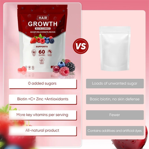 Caramelle Gommose alla Biotina per la Crescita dei <span class=keywords><strong>Capelli</strong></span> - 60 Pezzi Gusto Frutti di Bosco Misti |   <span class=keywords><strong>Integratori</strong></span> per l'<span class=keywords><strong>infoltimento</strong></span> dei <span class=keywords><strong>capelli</strong></span> per <span class=keywords><strong>capelli</strong></span> più forti e voluminosi - Product Image 6