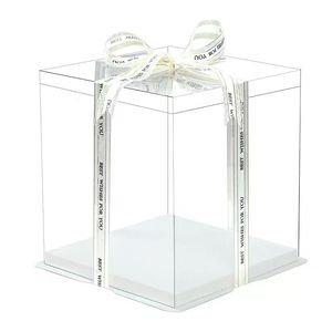 Bestyle กล่องของขวัญเค้กพลาสติกใสพร้อมริบบิ้นสำหรับวันเกิดดีไซน์ตามสั่ง - Product Image 3