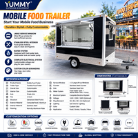 Remorque alimentaire compacte, cuisine mobile de traiteur avec fenêtre de service, évier et intérieur personnalisé pour café, snacks et commerce de rue