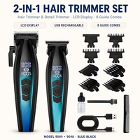 Tondeuse à Cheveux et Barbe Orange et Noire Sans Fil Rechargeable avec Écran LCD USB pour Hommes, Usage Domestique et Professionnel en Salon, Vente en Gros