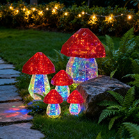 Lampe de table personnalisée en forme de champignon LED RGB irisée, en PET holographique, figurine prismatique faite à la main pour la décoration de la maison et du jardin