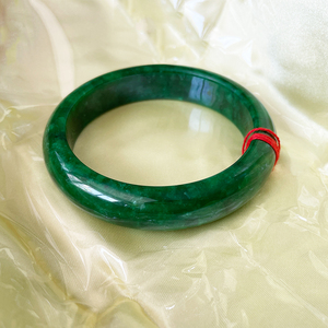 Brazalete de jade chino absolutamente natural, Jadeíta verde completo para mujer, caja de joyería, regalo con certificado - Product Image 1