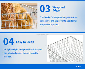 Stainless Steel Wire <b>Storage</b> <b>Basket</b> <b>Rectangular</b> Kitchen Organization Bin for Commercial Use - Product Image 4