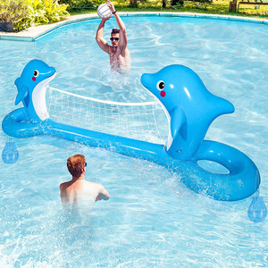 Red de voleibol inflable con forma de delfín de 300 cm, juguete acuático para piscina, para niños y adultos - Product Image 1