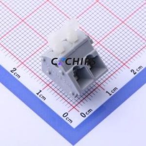 256-402 Spring Terminal Block Through hole Component (THT),P=5.08mm Connector 5.08mm Gray Through Hole 2P - Product Image 1
