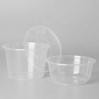 Bol à salade rond transparent de 16 oz (500 ml) sans BPA, en plastique PP de qualité alimentaire, jetable, micro-ondable, avec couvercles, en vrac et personnalisable
