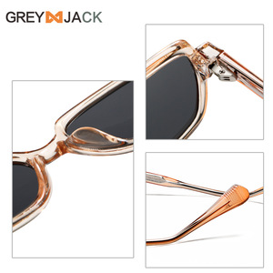 Gafas de Sol para Mujer Grey Jack, UV400 Polarizadas, Montura de PC, Lentes TAC Transparentes Incoloras, Montura Grande, Estilo Moderno - Product Image 1