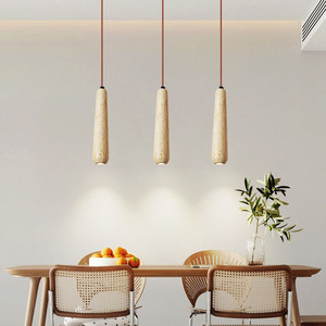 High-End Retro Nordic Style Pendant <b>Light</b> Yellow Travertine Japanese Wabi-Sabi Bedroom Dining Room Pendant <b>Chandeliers</b> <b>Lights</b> - Product Image 6