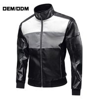 Service OEM personnalisé – Blouson moto en cuir fin à col montant, réversible, brodé, color block, style streetwear, pour l'automne