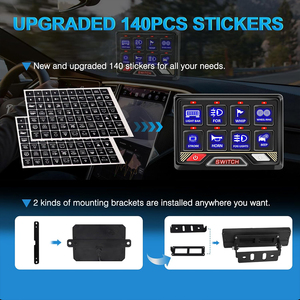 Panel de Interruptores de Control de 8 Canales de Alta Calidad con Indicador RGB Intermitente para Accesorios LED de Automóviles 4x4/Todoterreno, Control de Circuito de <span class=keywords><strong>12V</strong></span> - Product Image 6