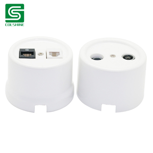 <span class=keywords><strong>Prise</strong></span> en céramique TEL & <span class=keywords><strong>Internet</strong></span> RJ11 RJ45 pour villas et hôtels européens - Product Image 6
